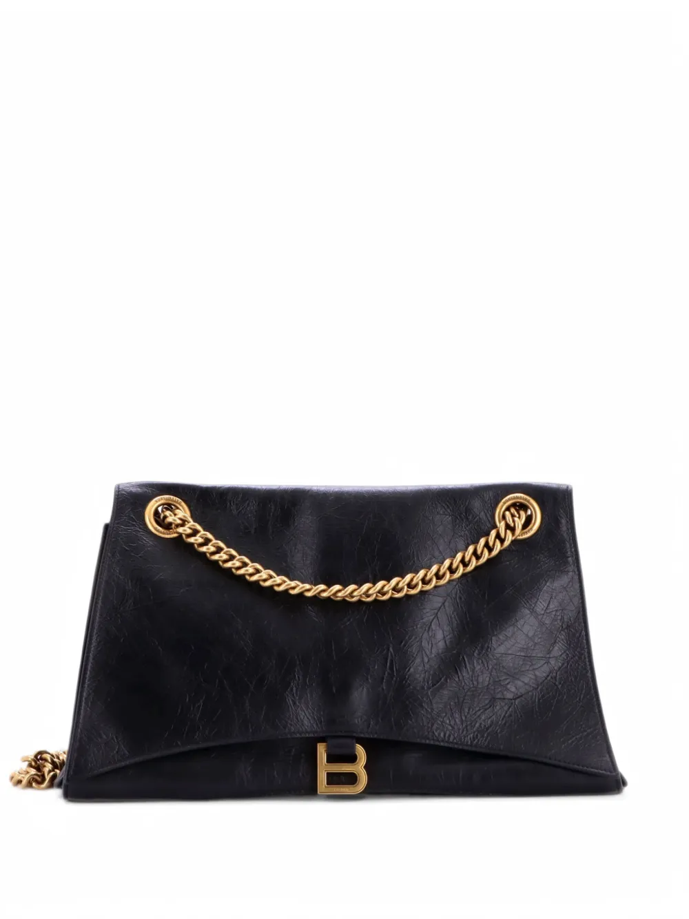 Balenciaga Pre-Owned Große Crush Chain Flap Bag Schultertasche - Schwarz