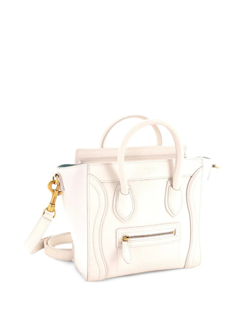 Celine Pre-Owned Luggage Bag Grainy Leather Nano crossbody bag - Weiß