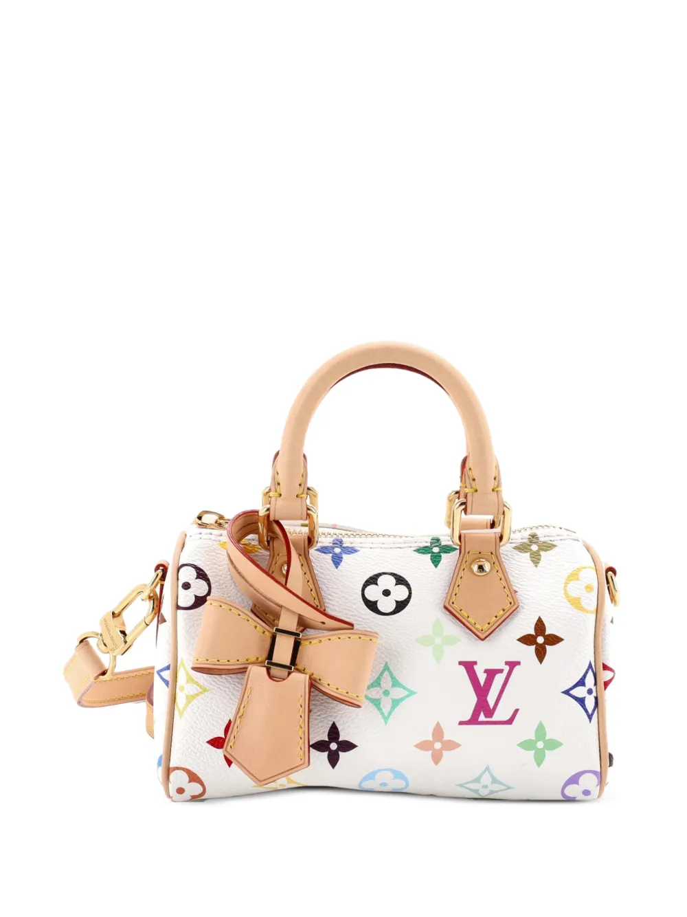 Louis Vuitton Pre-Owned x Takashi Murakami Borsa a tracolla Speedy Bandouliere NM nano con monogramma multicolore - Bianco