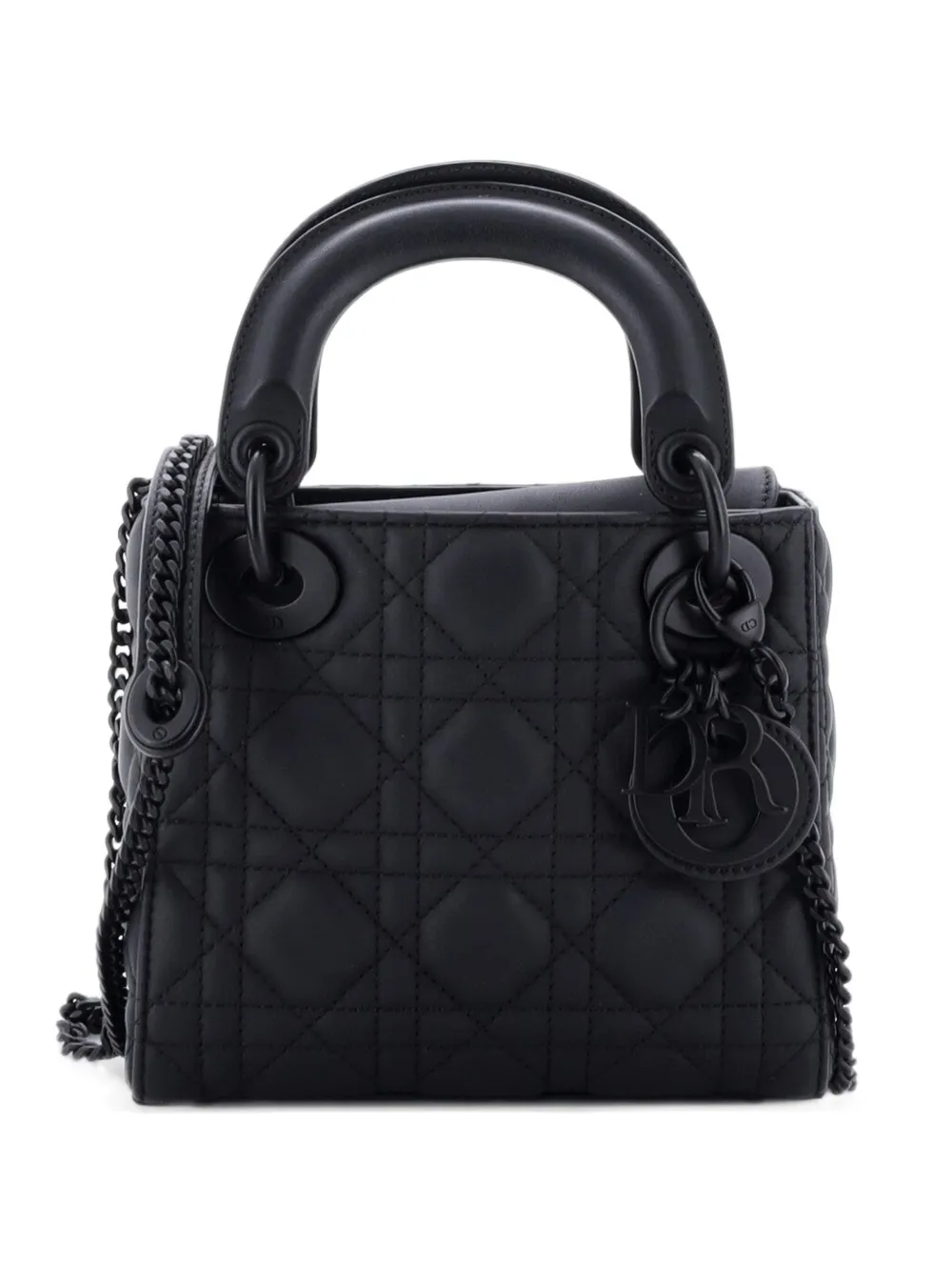 Christian Dior Pre-Owned Ultra Matte Lady Dior Chain Bag Cannage Quilt Calfskin Mini shoulder bag - Black