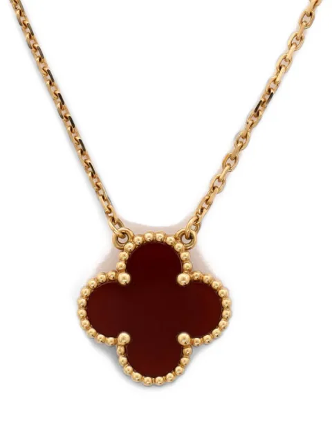 Van Cleef & Arpels Pre-Owned collar en oro amarillo de 18kt y cornalina con dije Vintage Alhambra