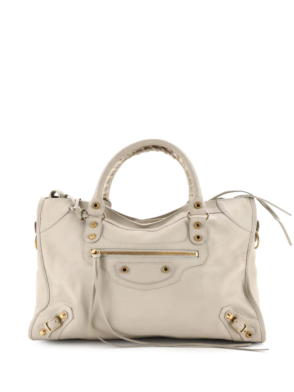 Balenciaga Pre-Owned City Classic Studs Bag Leather Medium satchel - Neutrals