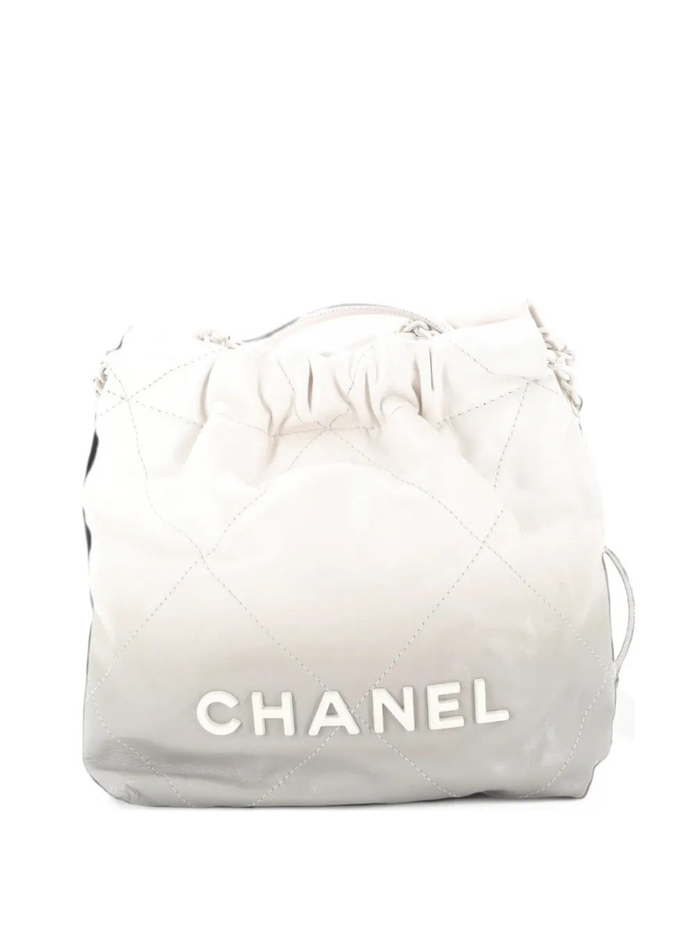 CHANEL Pre-Owned 22 Chain Quilted Degrade Patent Calfskin Mini hobo bag - Grey