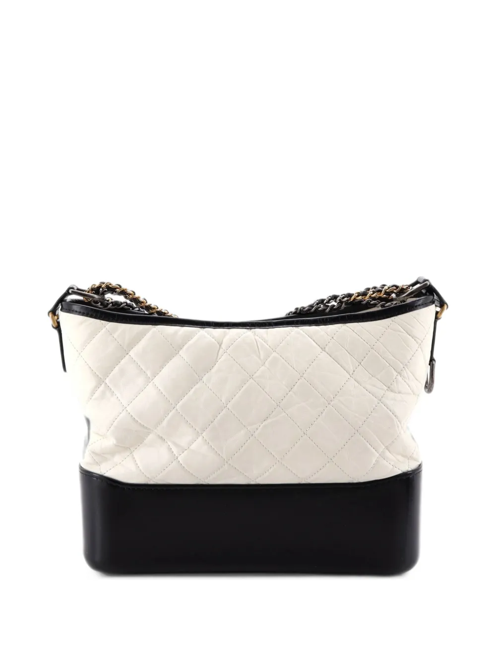 CHANEL Pre-Owned Bicolor Gabrielle Quilted Aged Calfskin Medium shoulder bag - Black