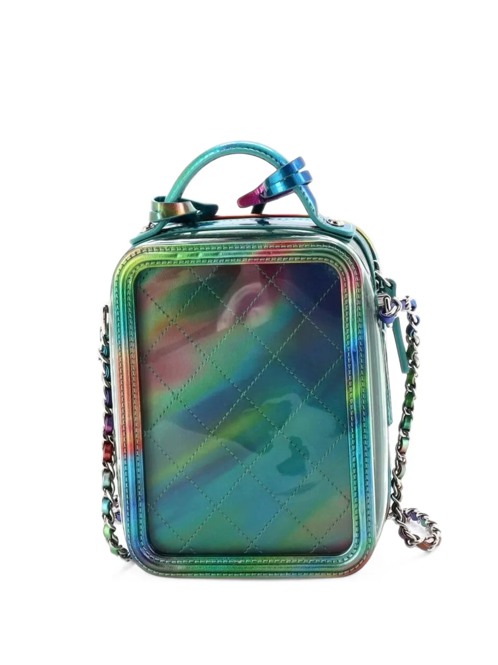 CHANEL Pre-Owned Filigree Vertical Vanity Case PVC with Lambskin crossbody bag - Multicolour