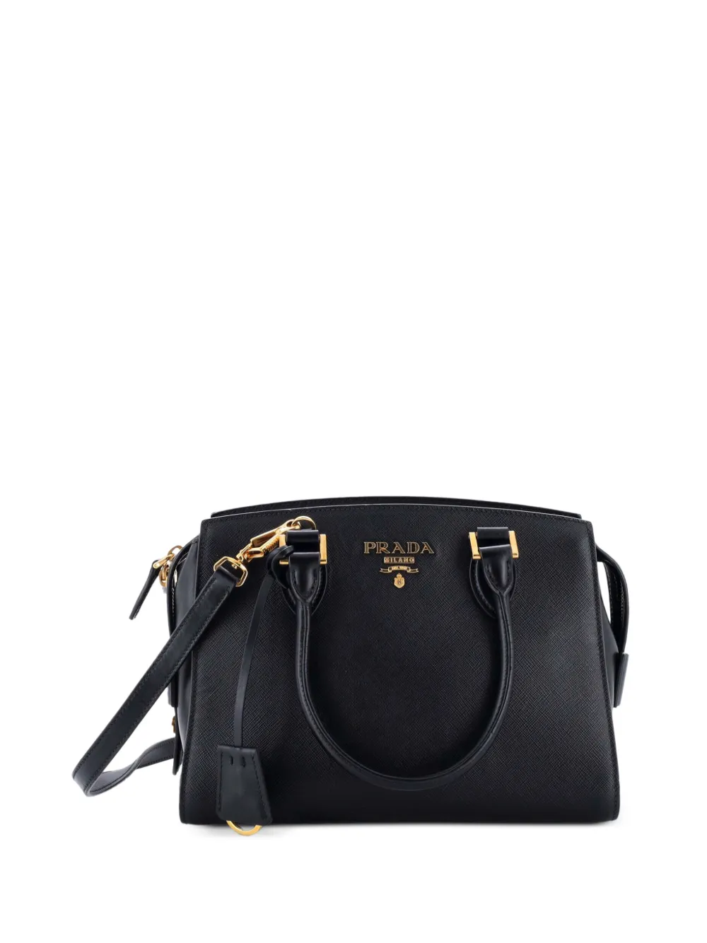 Prada Pre-Owned Borsa tote convertibile piccola in pelle Saffiano - Nero