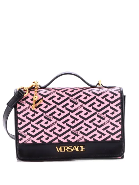 Versace Pre-Owned bolso satchel La Greca de lona revestida con asa superior