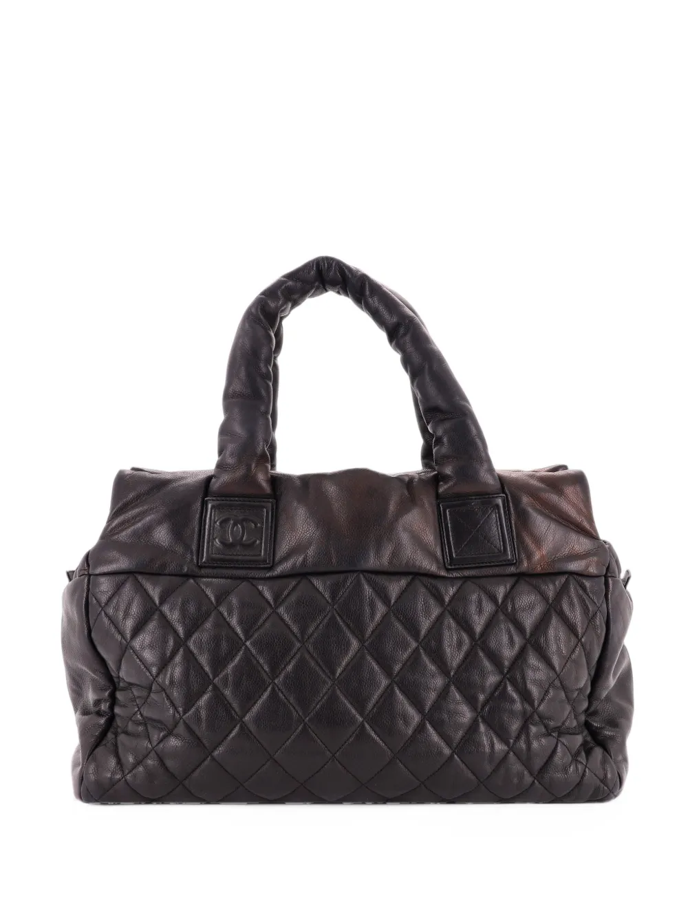 CHANEL Pre-Owned Coco Cocoon Boston Bag Quilted Caviar Large satchel - Black