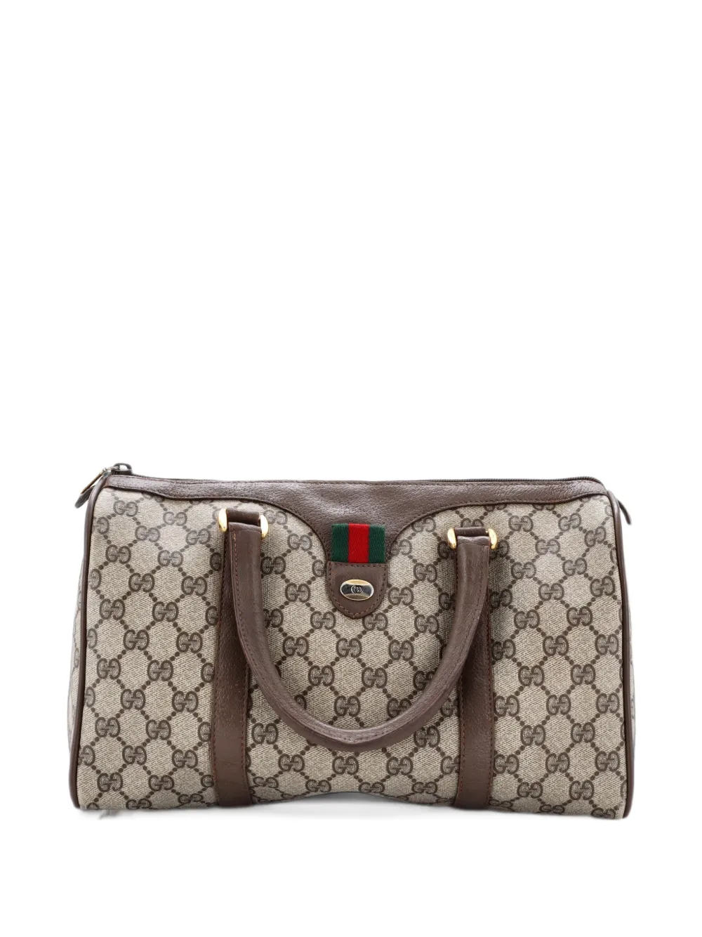 Gucci Pre-Owned Vintage Interlocking G Boston Bag GG Coated Canvas Medium handbag - Brown
