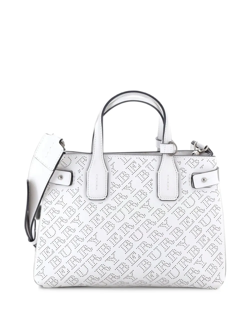 Burberry Pre-Owned Banner NM Perforated Leather Small tote bag - Weiß