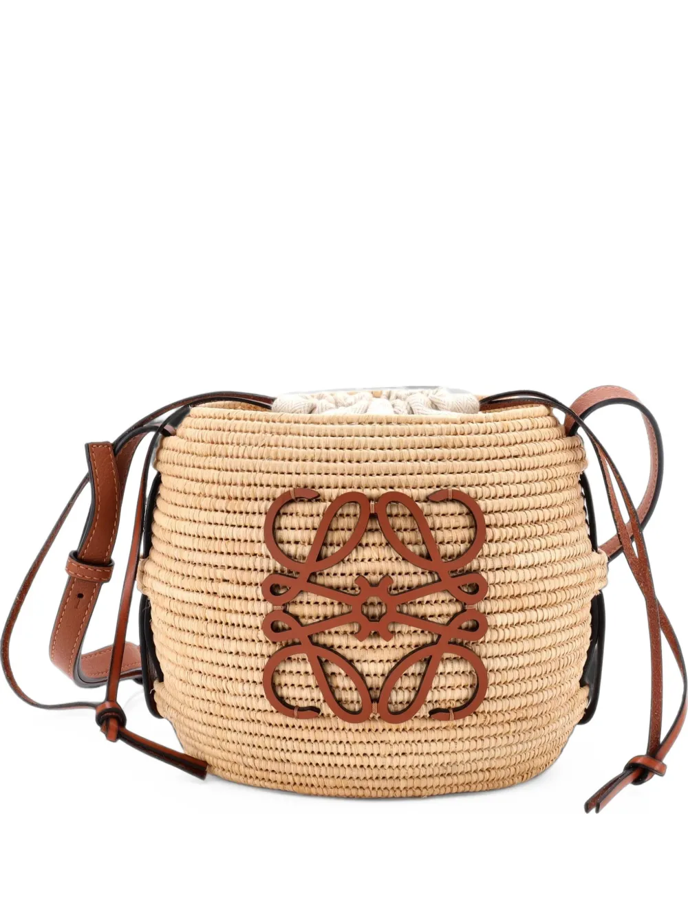 Loewe Pre-Owned x Paula Ibiza Beehive Basket Bag Woven Raffia Small bucket bag - Nude