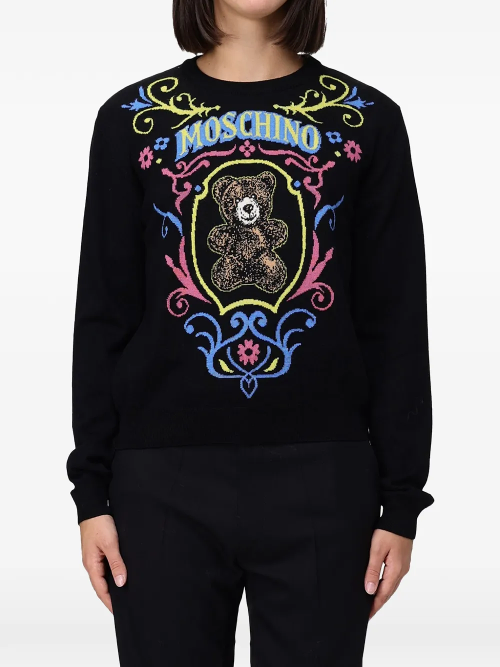 Moschino Teddy Bear Jacquard-Pullover - Schwarz