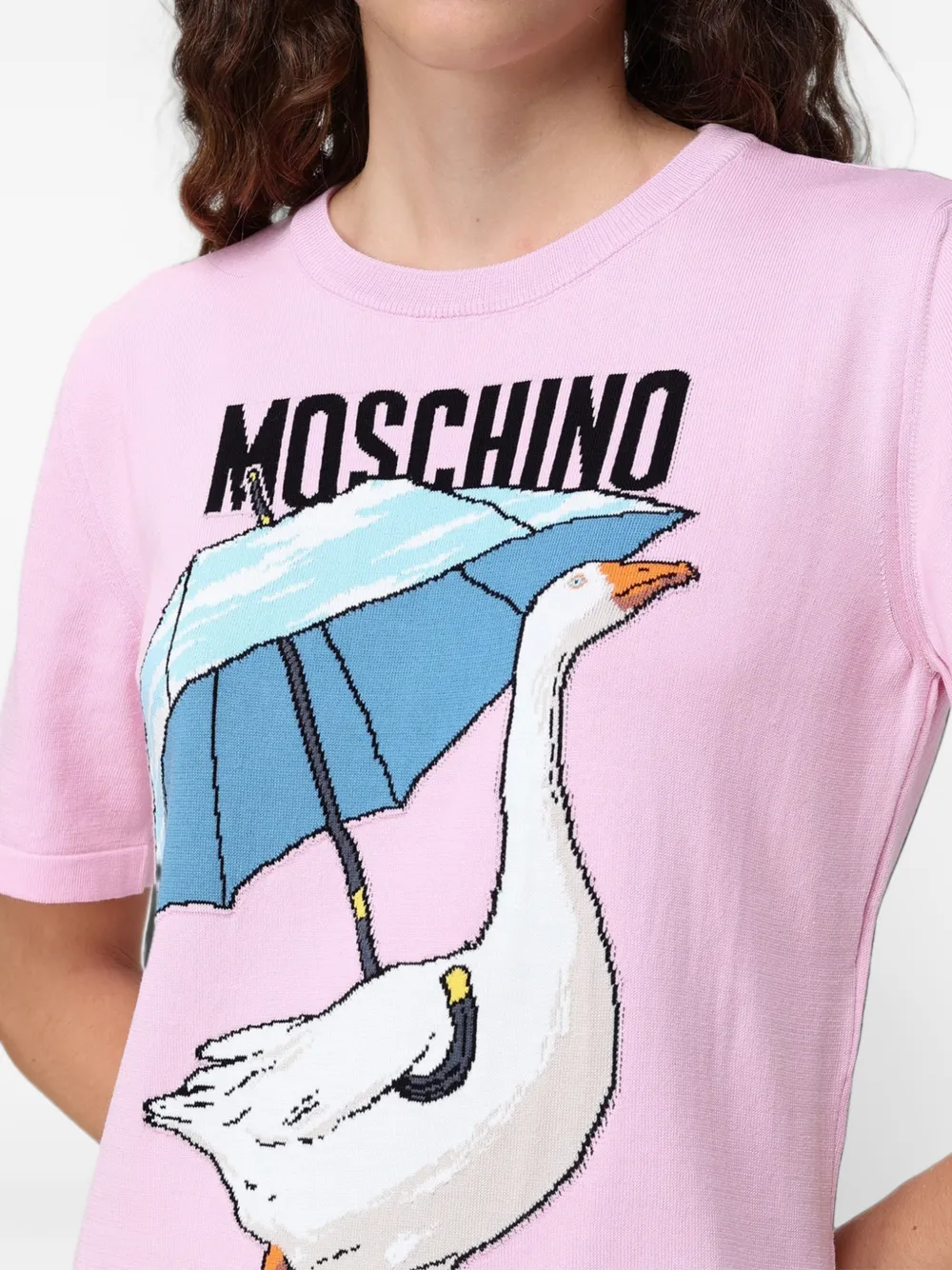 Moschino logo-detail midi dress Roze