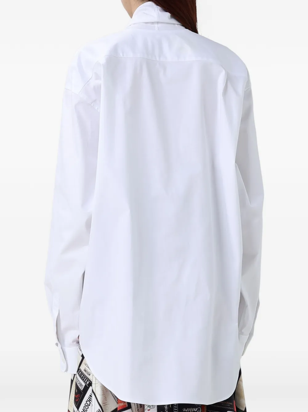 Moschino bow-detail long-sleeve shirt Wit
