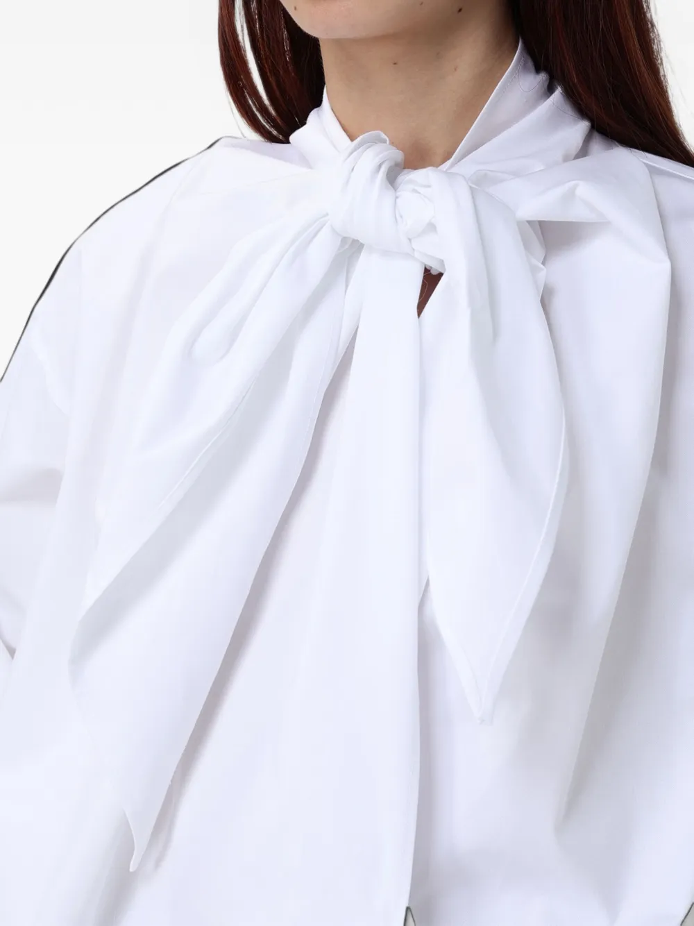 Moschino bow-detail long-sleeve shirt Wit