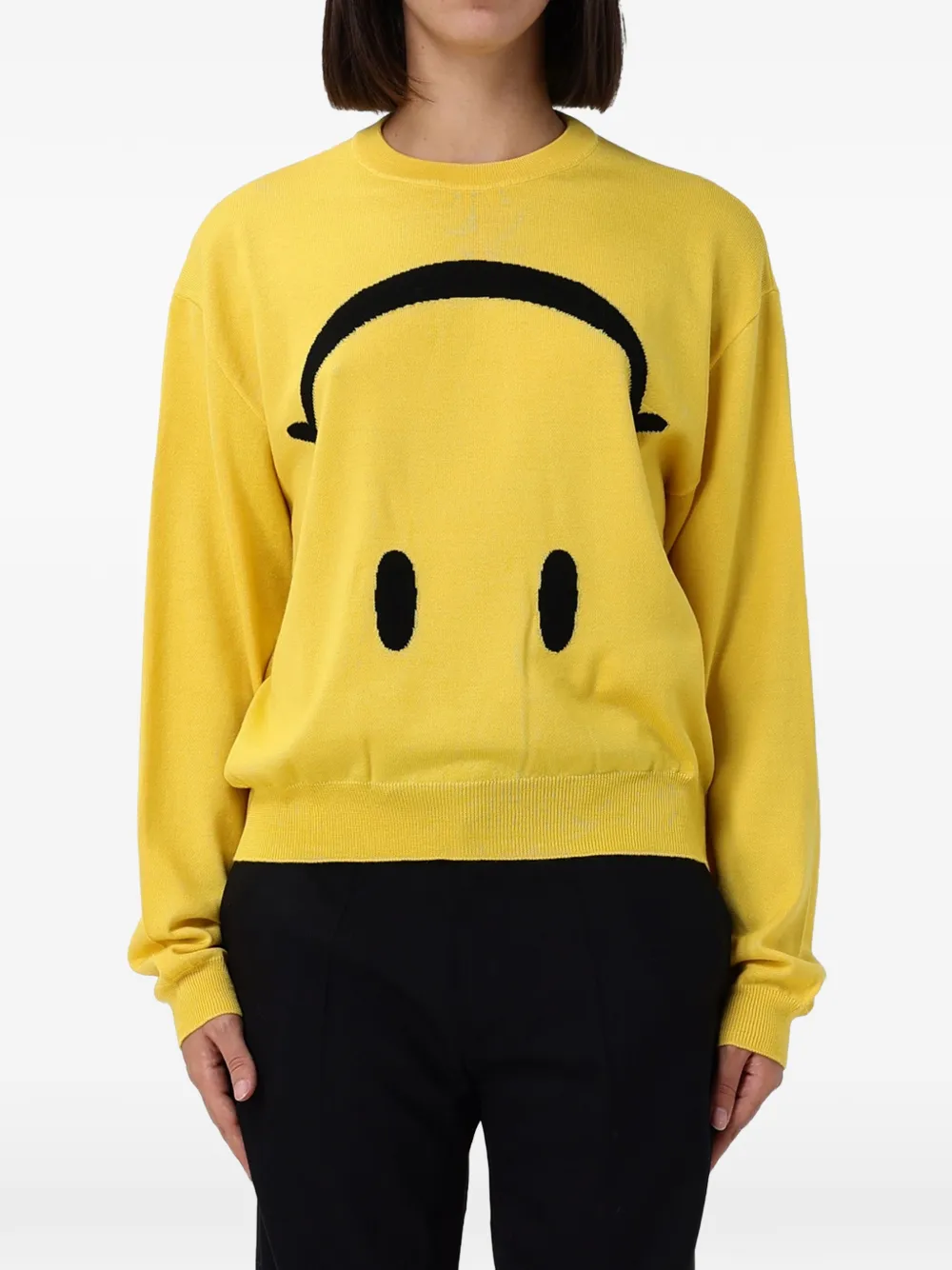 Moschino Smile long-sleeve sweater Geel