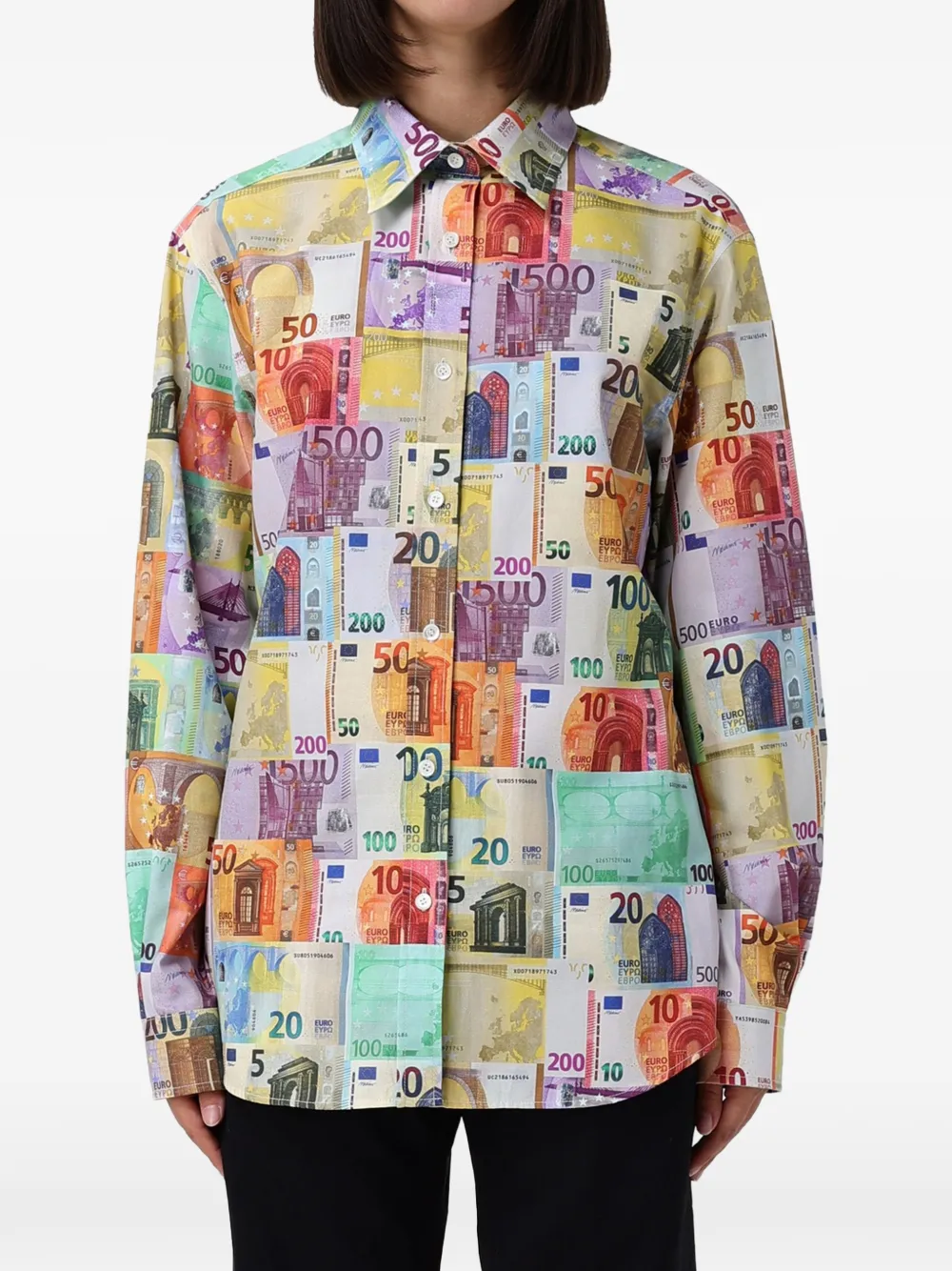 Moschino banknote-print buttoned shirt - Nude