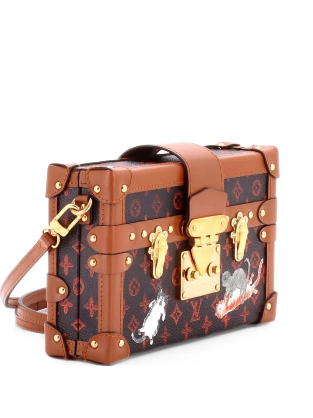 Louis Vuitton Pre-Owned Petite Malle Handbag Limited Edition Grace Coddington Catogram Canvas shoulder bag - Braun