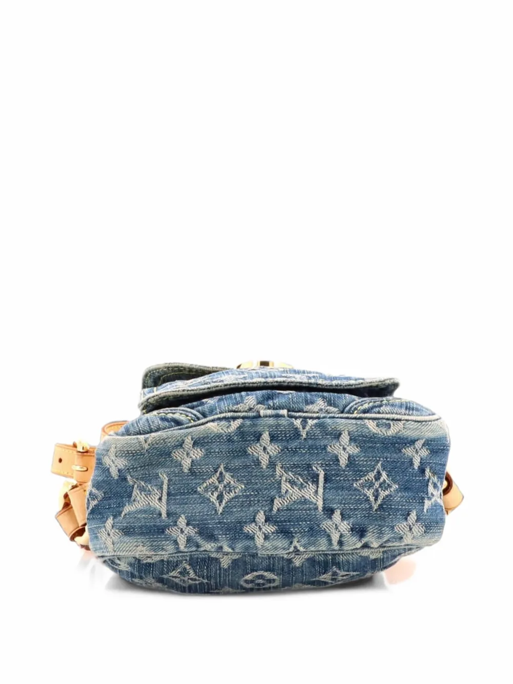 Louis Vuitton Pre-Owned Borsa a tracolla denim con monogramma - Blu