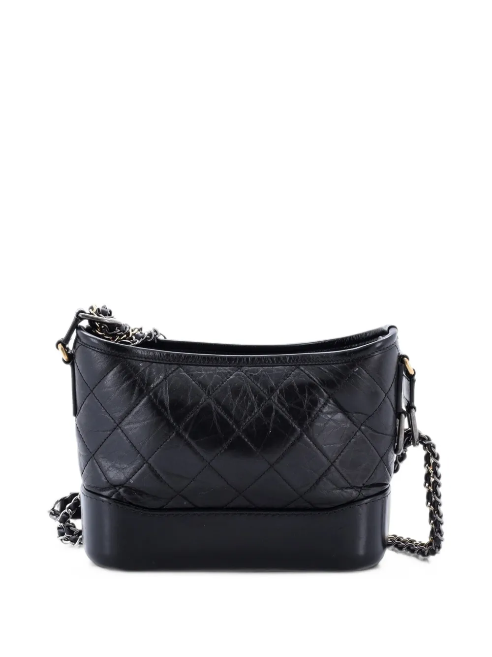 CHANEL Pre-Owned Kleine Gabrielle Tasche aus gealtertem Kalbsleder mit Steppung - Schwarz