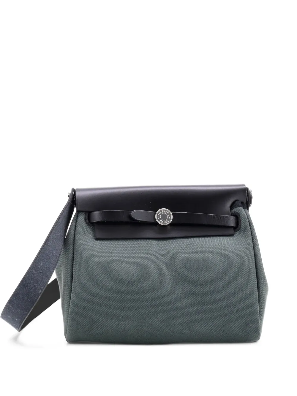 Hermès Pre-Owned Herbag Toile and Leather Schultertasche mit Reißverschluss 20cm - Schwarz