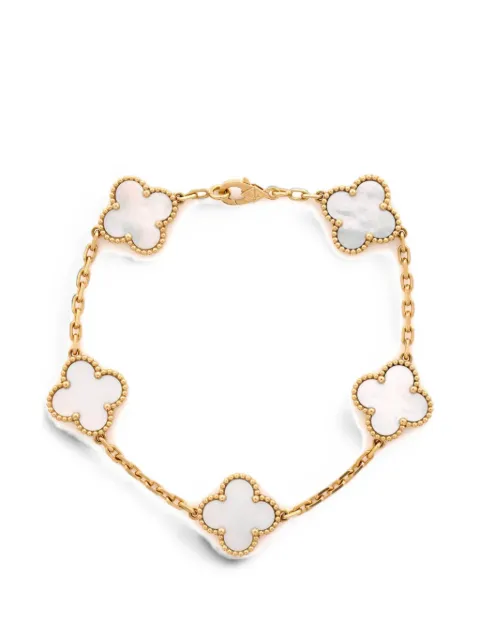 Van Cleef & Arpels Pre-Owned Vintage Alhambra 5 Motifs 18K Yellow Gold and Mother of Pearl bracelet