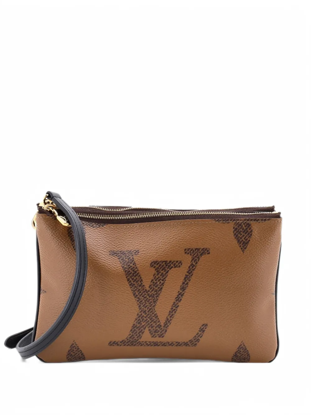 Louis Vuitton Pre-Owned Double Zip Pochette Reverse Monogram Giant clutch bag - Braun
