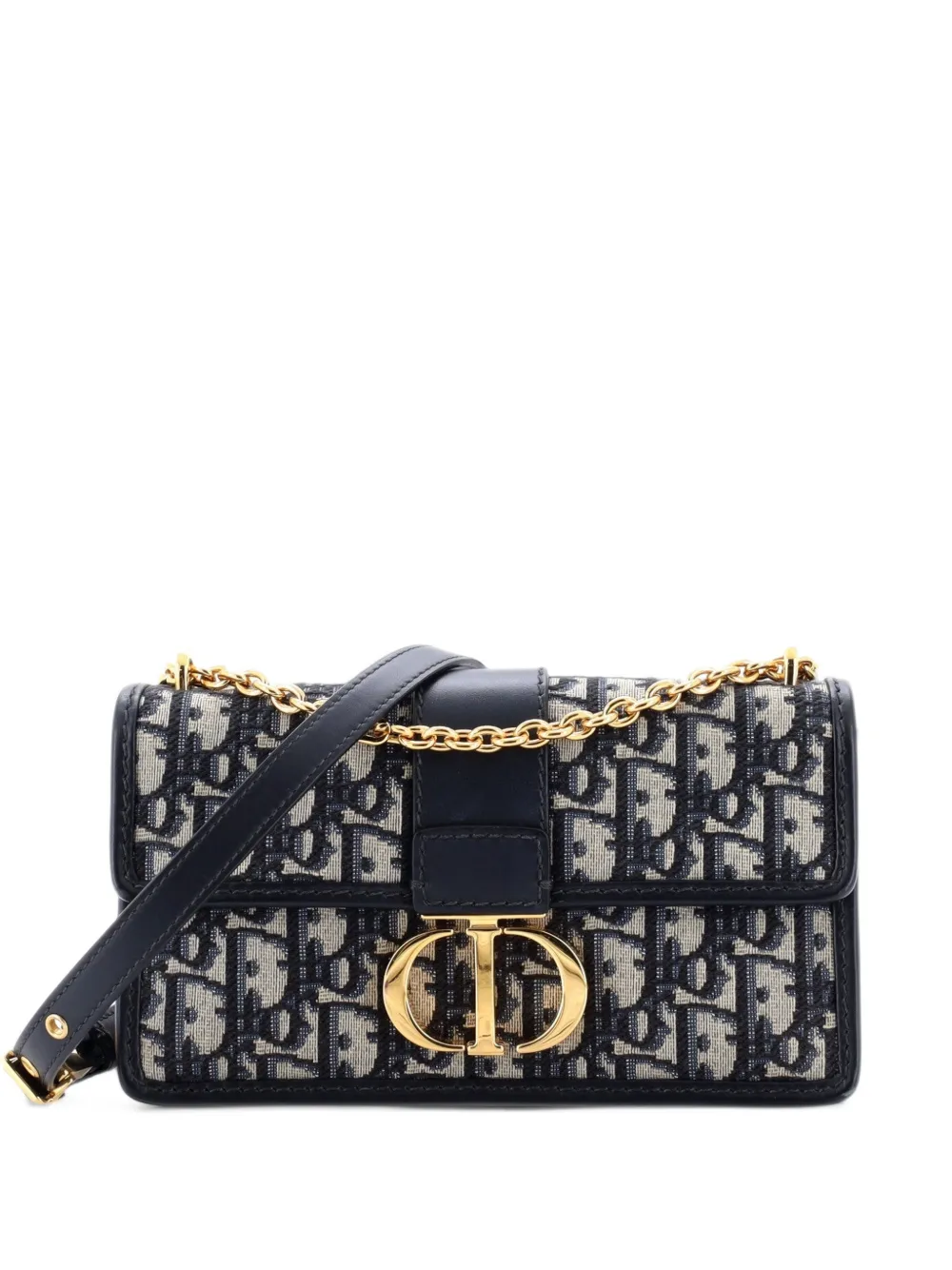 Christian Dior Pre-Owned 30 Montaigne Chain Flap Bag Oblique Canvas East West shoulder bag - Blau