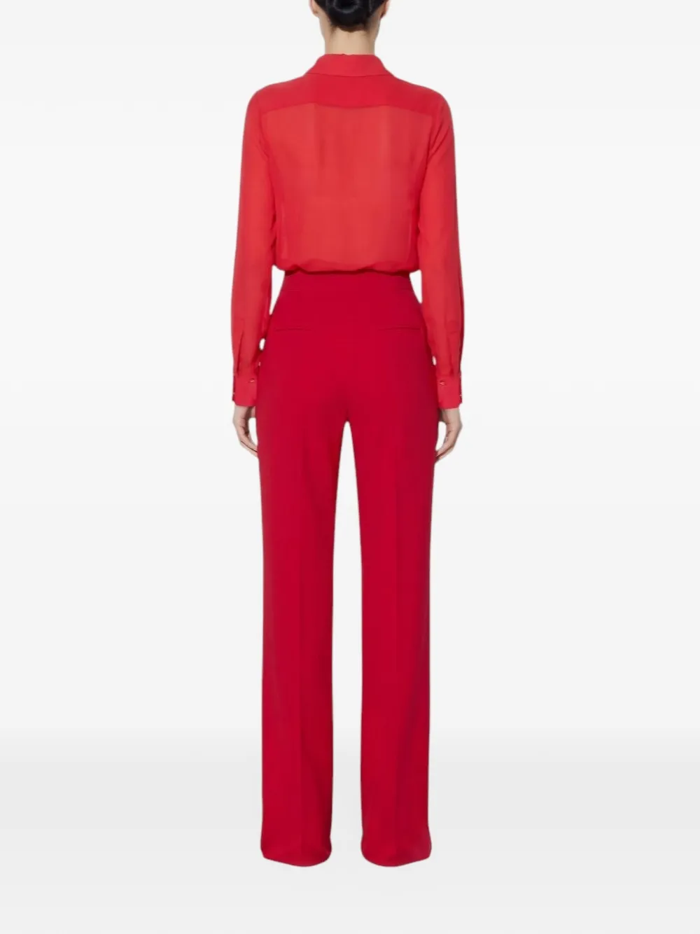 Elisabetta Franchi lightweight crêpe fabric trousers Rood