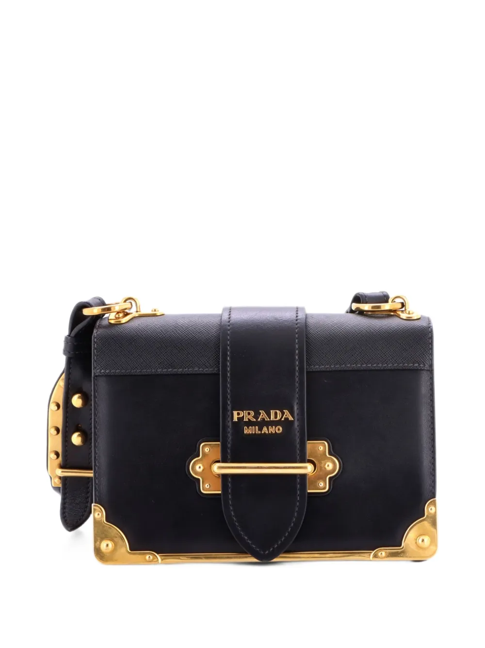 Prada Pre-Owned Cahier Leather and Saffiano Leather Small crossbody bag - Nero