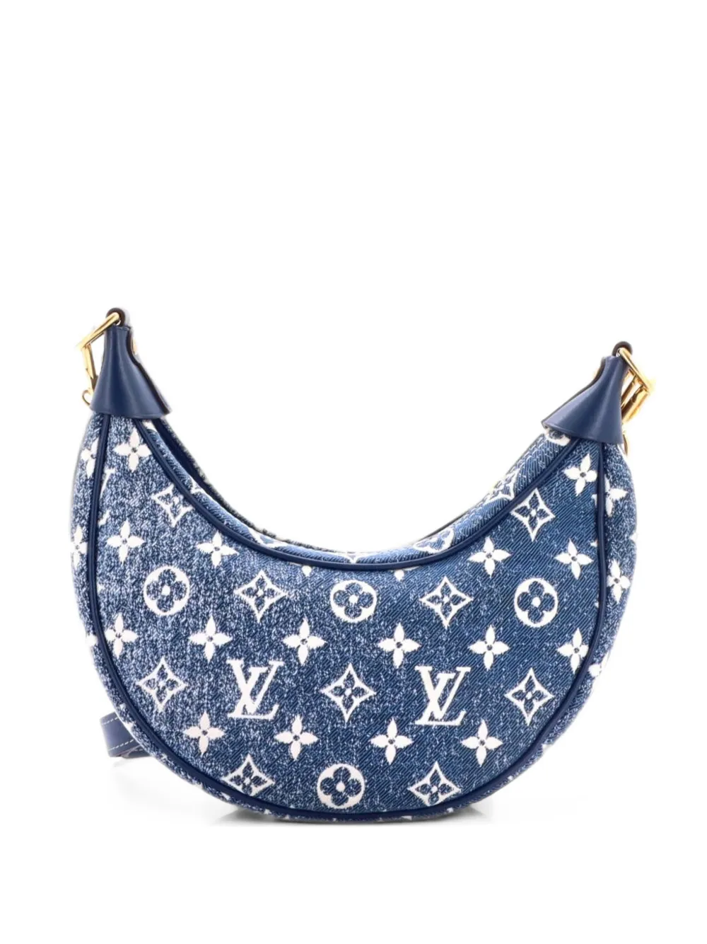 Louis Vuitton Pre-Owned Loop Handbag Monogram Jacquard Denim hobo bag - Blu