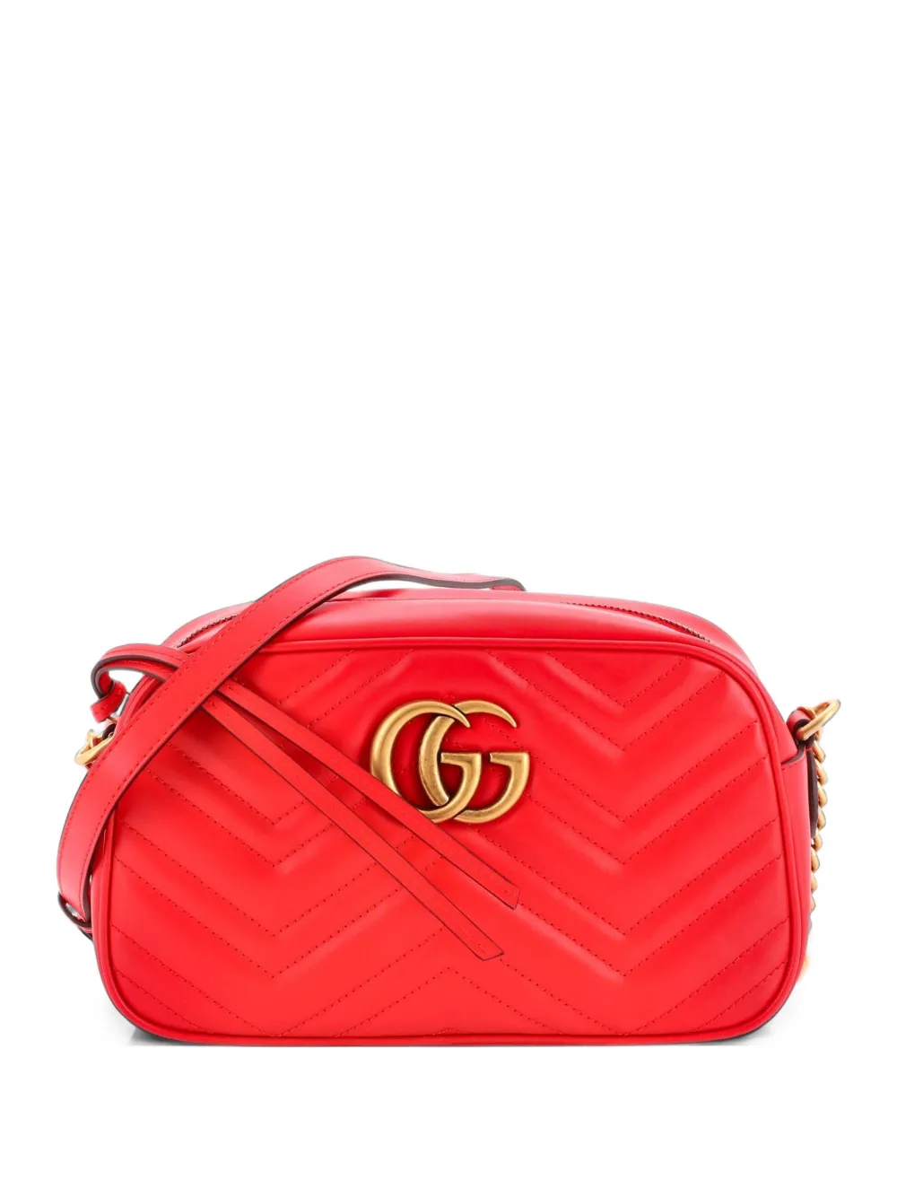 Gucci Pre-Owned GG Marmont Shoulder Bag Matelasse Leather Small crossbody bag - Red