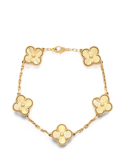 Van Cleef & Arpels Pre-Owned Vintage Alhambra Guilloche 18kt Gelbgoldarmband mit 5 Motiven