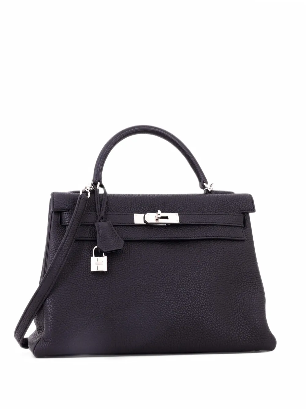 Hermès Pre-Owned Kelly Handbag Noir Togo with Palladium Hardware 32 satchel - Schwarz