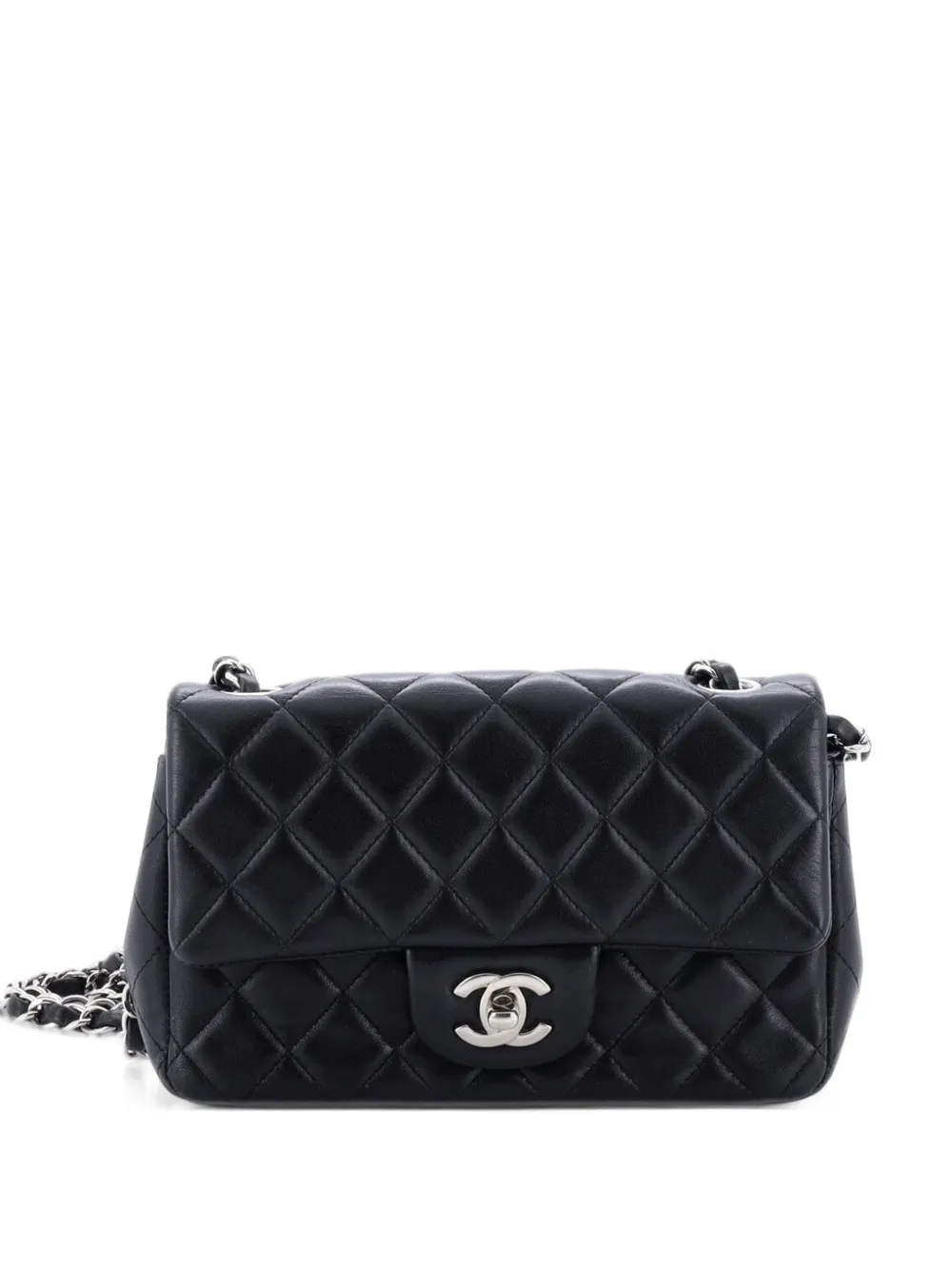 CHANEL Pre-Owned Classic Single Flap Bag Quilted Lambskin Mini crossbody bag - Black