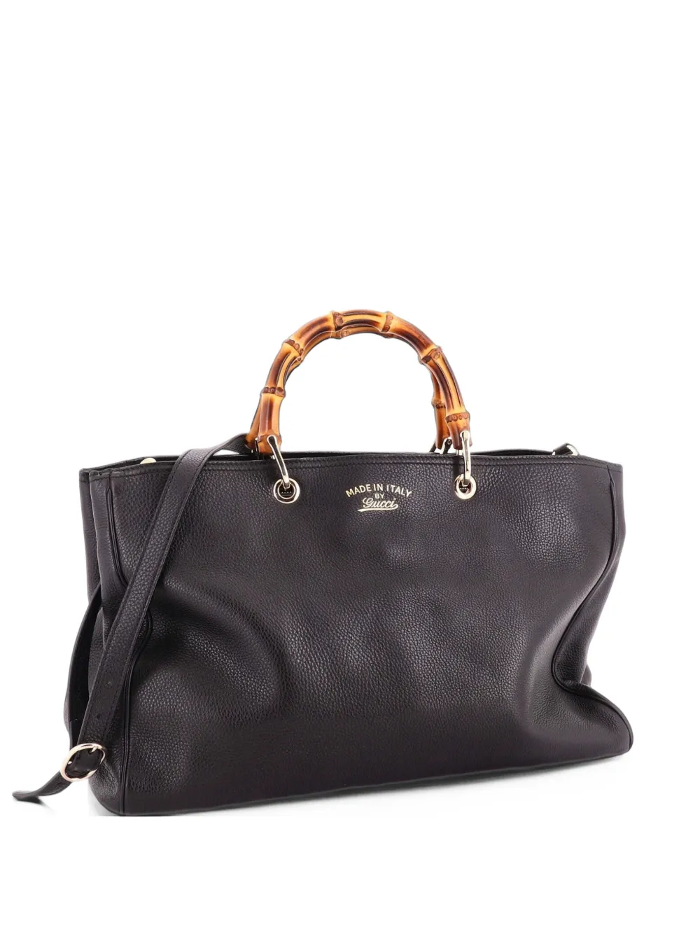 Gucci Pre-Owned Bamboo Shopper Leather Large tote bag - Noir