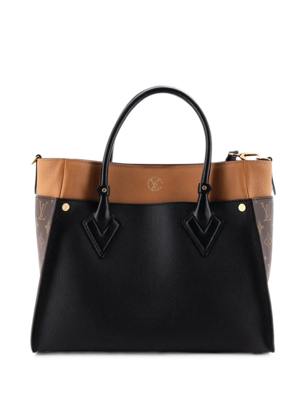 Louis Vuitton Pre-Owned Borsa tote On My Side MM in pelle e tela con monogramma - Nero