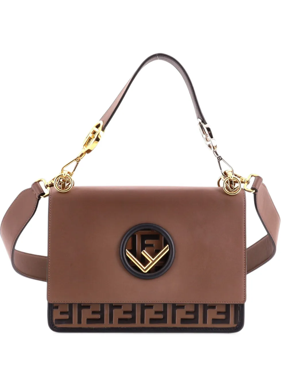 Fendi Pre-Owned Mittelgroße Kan I F Schultertasche aus Leder mit Zucca-Prägung - Braun