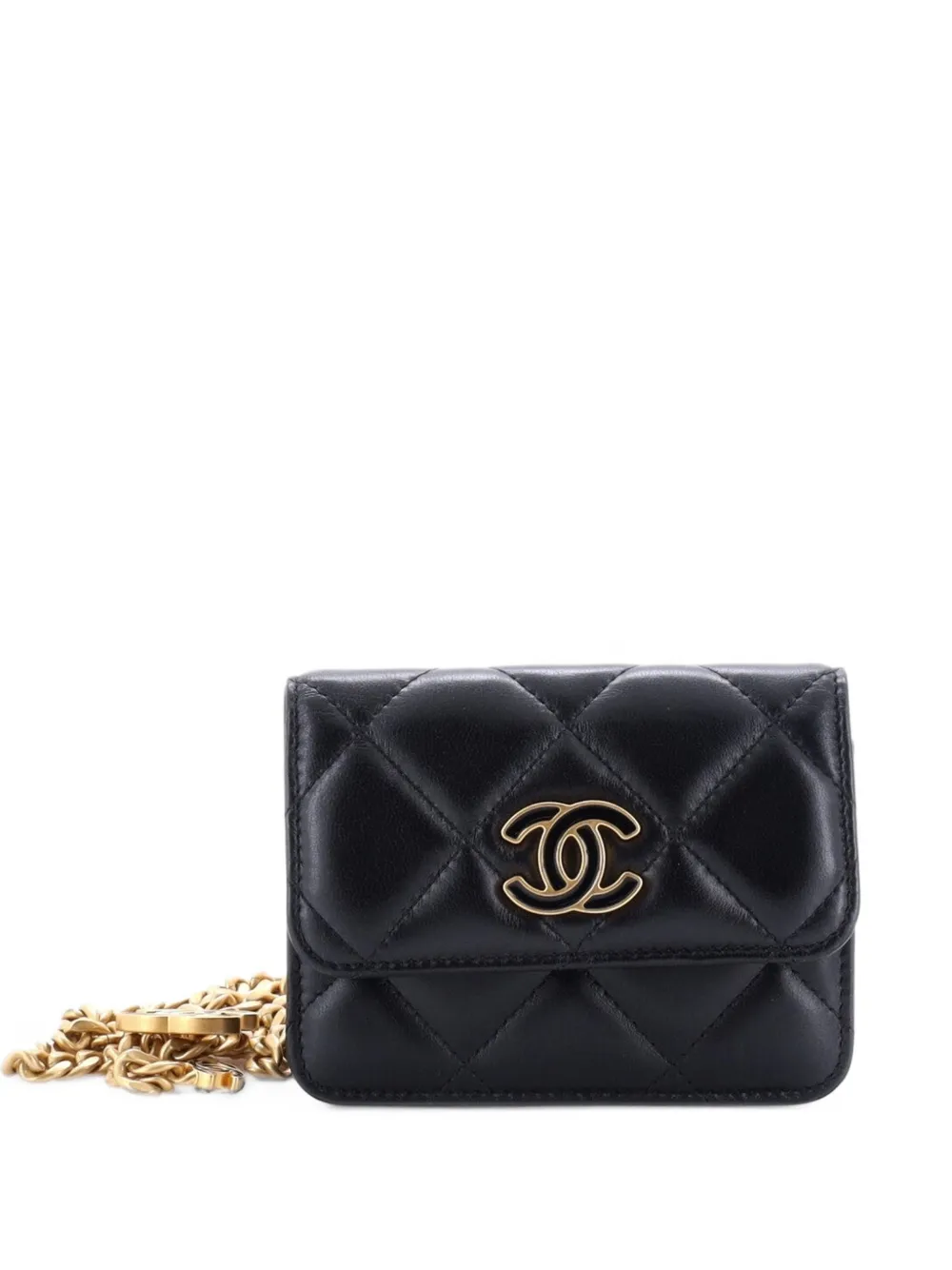 CHANEL Pre-Owned Pending CC Flap Chain Quilted Lambskin Mini belt bag - Black