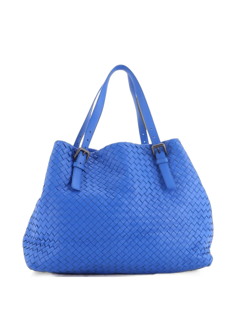 Bottega Veneta Pre-Owned Große Tote Bag in A-Form mit Intrecciato-Muster - Blau