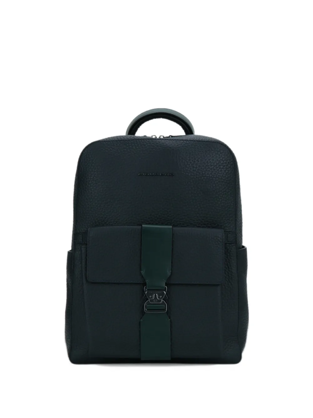 PIQUADRO buckle-fastening pebbled-leather backpack - Blu