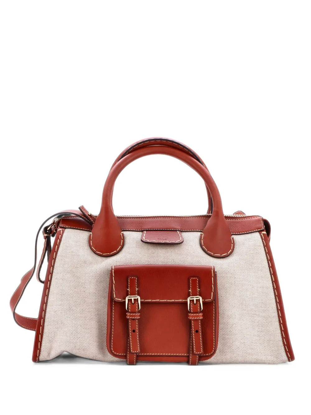 Chloé Pre-Owned Edith NM Canvas with Leather satchel - Braun