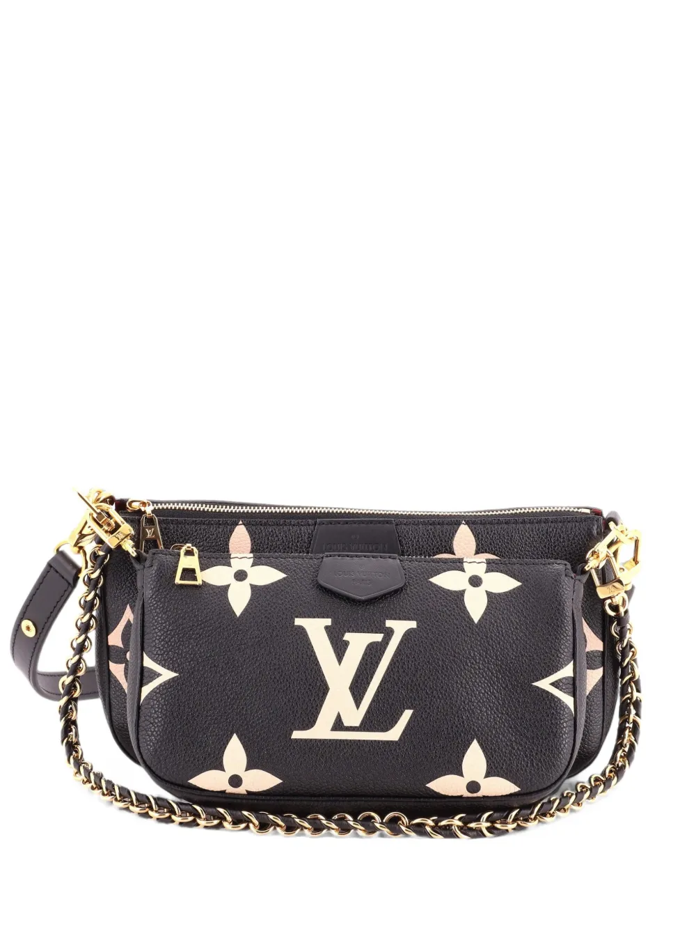 Louis Vuitton Pre-Owned Borsa a tracolla Multi Pochette Accessoires bicolore in pelle Monogram Empreinte Giant - Nero