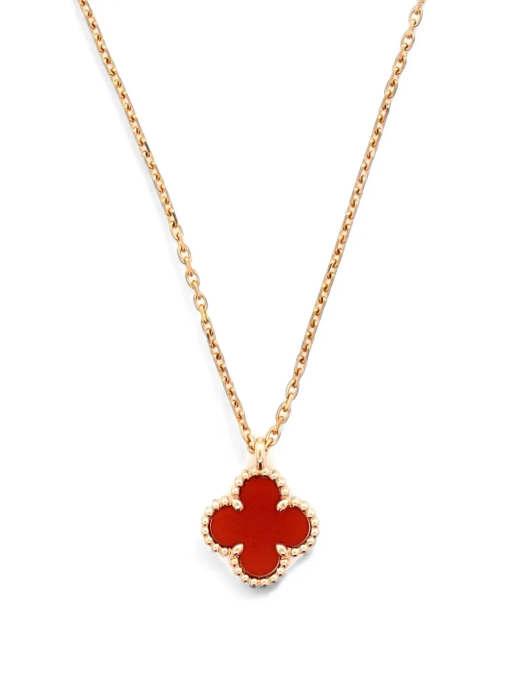 Van Cleef & Arpels Pre-Owned Sweet Alhambra Pendant 18K Rose Gold and Carnelian necklace - Rosa