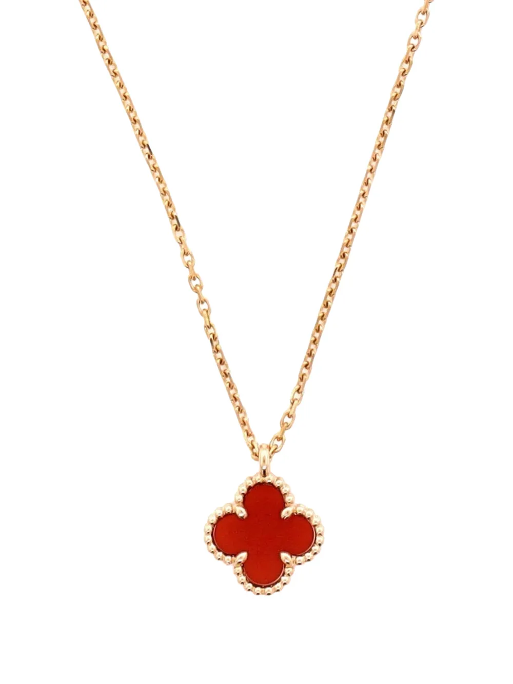 Van Cleef & Arpels Pre-Owned Sweet Alhambra Pendant 18K Rose Gold and Carnelian necklace - Rosa
