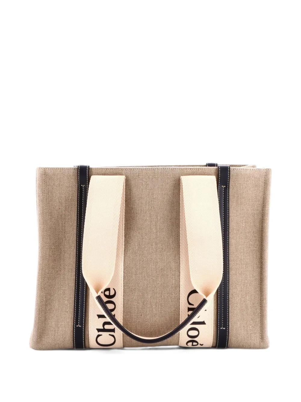 Chloé Pre-Owned Woody Canvas with Leather Medium tote bag - Toni neutri
