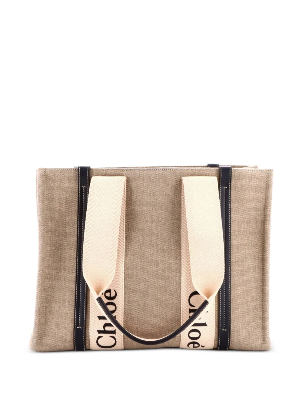 Chloé Pre-Owned Woody Canvas with Leather Medium tote bag - Toni neutri