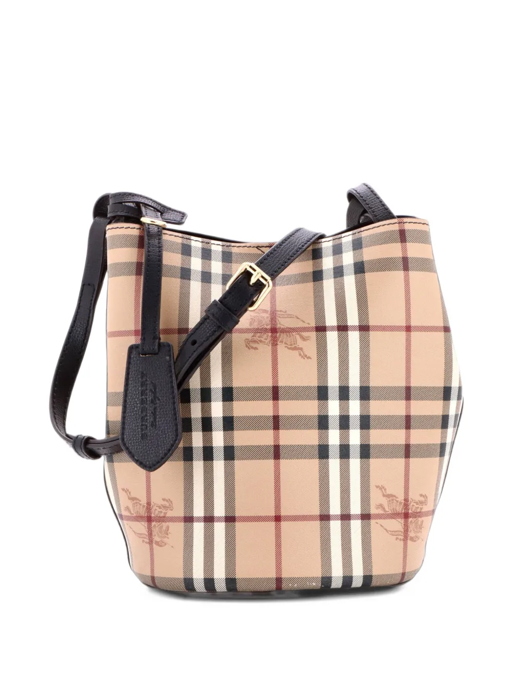 Burberry Pre-Owned Lorne Haymarket Coated Canvas Small bucket bag - Braun