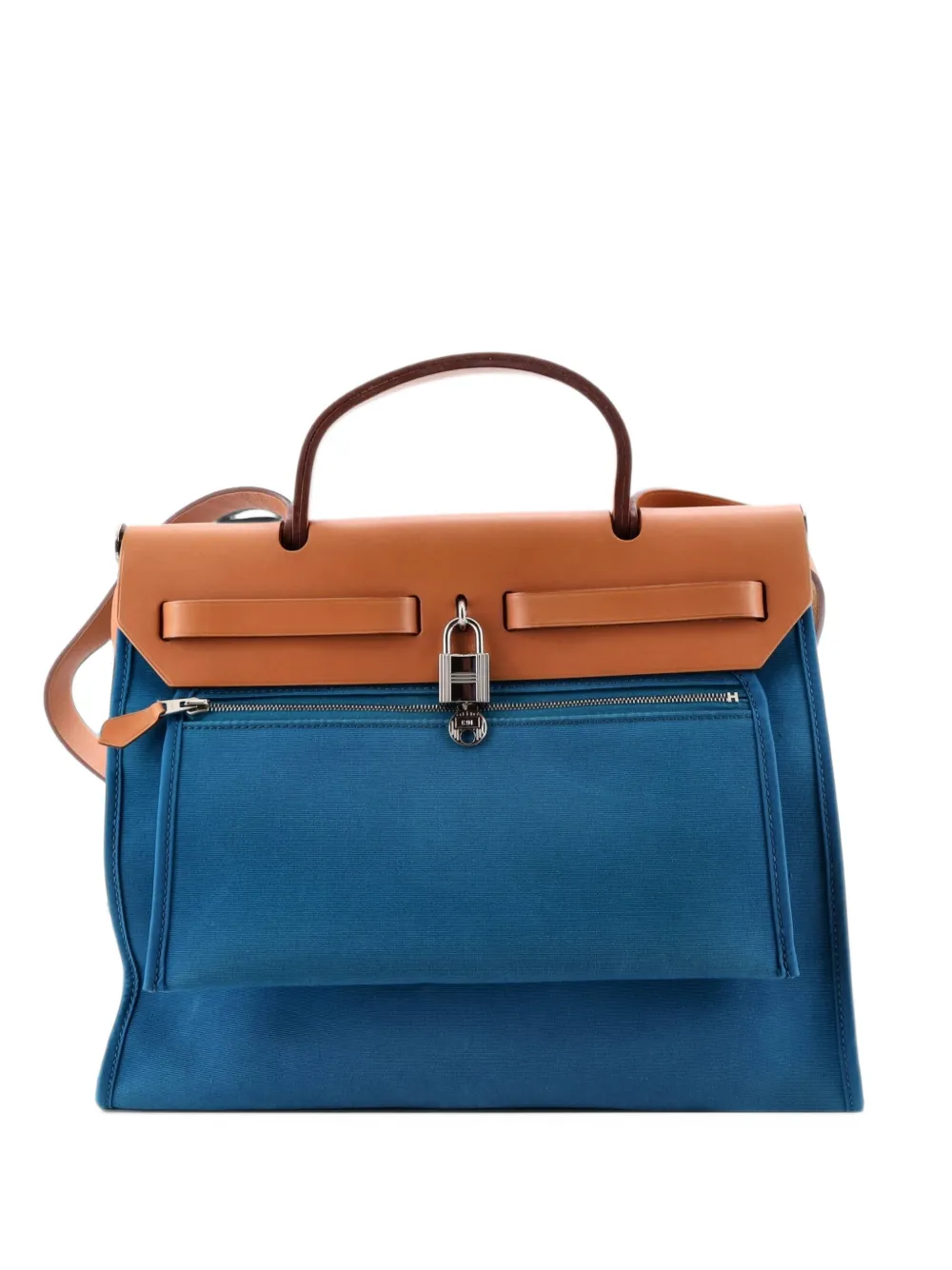 Hermès Pre-Owned Herbag Zip Leather and Toile 31 shoulder bag - Grün