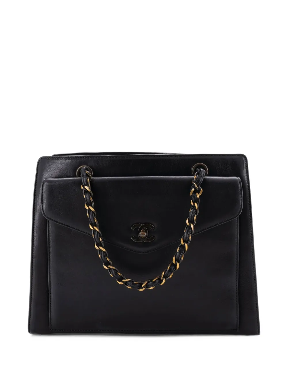 CHANEL Pre-Owned Mittelgroße Front Pocket Tote Schultertasche - Schwarz